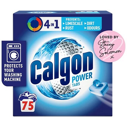Calgon 4-in-1 Washing Machine Cleaner and Water Softener Tablets, 75's