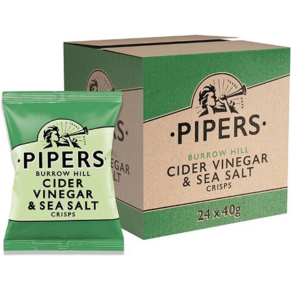 Pipers Gluten-Free Cider Vinegar & Sea Salt Crisps Multi-Pack 24 x 40g