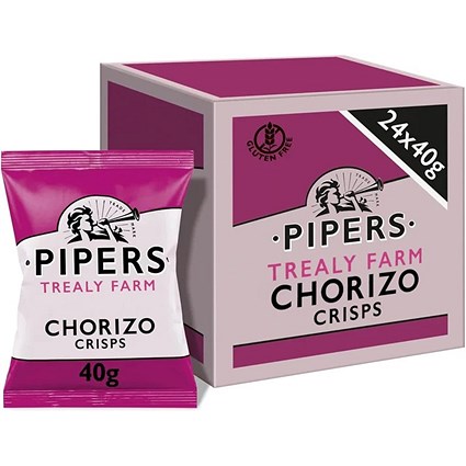 Pipers Gluten-Free Trealy Farm Chorizo Crisps Multi-Pack 24 x 40g