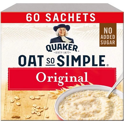 Quaker Oat So Simple No Added Sugar Original 60 x 27g Sachets 1 x 60 Boxed