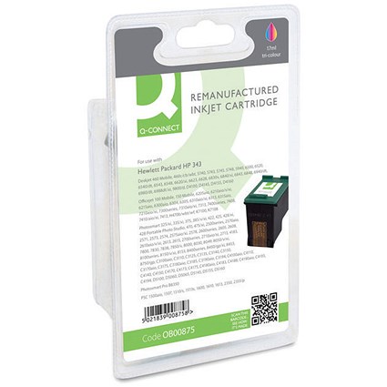 Q-Connect Remanufactured Inkjet Cartridge Tri-colour For HP C8766E C8766E-COMP