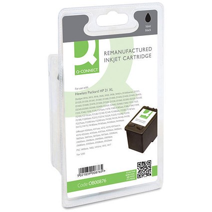 Q-Connect Remanufactured Inkjet Cartridge Black For HP C9351AE C9351AE-COMP