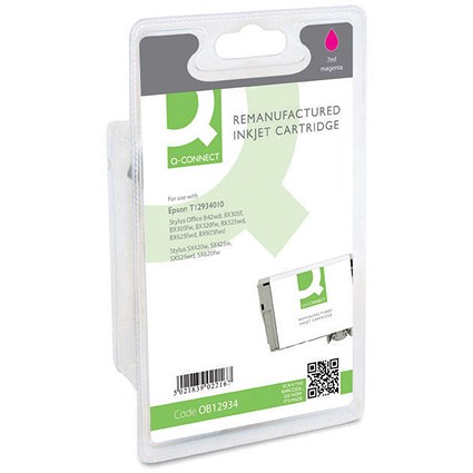 Q-Connect Epson T1293 Remanufactured Inkjet Cartridge Magenta T129340-COMP Q-Connect Epson T1293 Remanufactured Inkjet Cartridge Magenta T129340-COMP