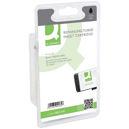 Q-Connect Epson 16XL Remanufactured Black Inkjet Cartridge High Yield C13T16314010, T163140