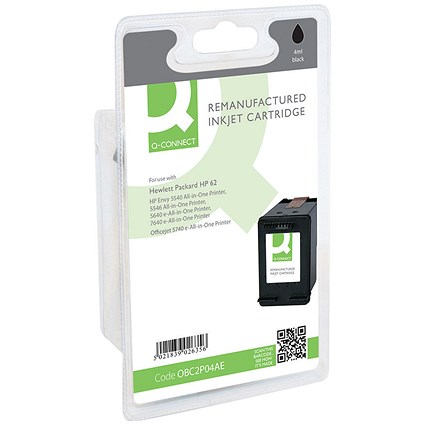 Q-Connect Remanufactured Inkjet Cartridge Black For HP C2P04AE C2P04AE-COMP