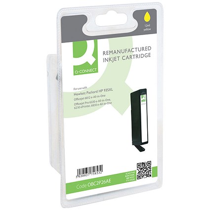 Q-Connect Remanufactured Inkjet Cartridge Yellow For HP C2P26AE C2P26AE-COMP