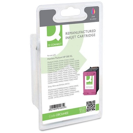 Q-Connect HP 300XL Remanufactured Colour High Yield Inkjet Cartridge CC644EE