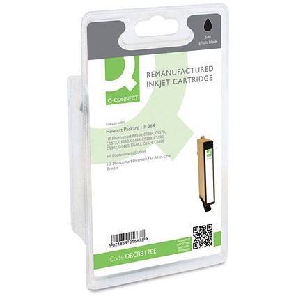 Q-Connect HP 364 Photo Black Ink Cartridge CB317EE Q-Connect HP 364 Photo Black Ink Cartridge CB317EE