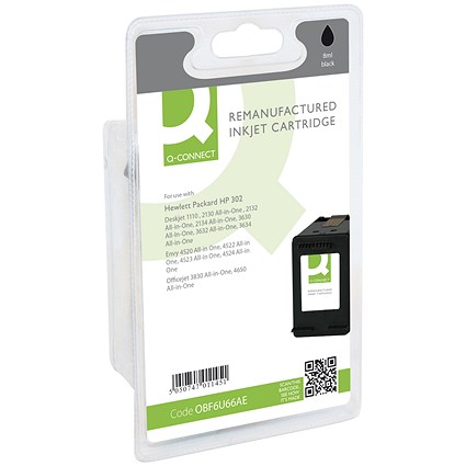 Q-Connect HP 302 Black Ink Cartridge F6U66AE