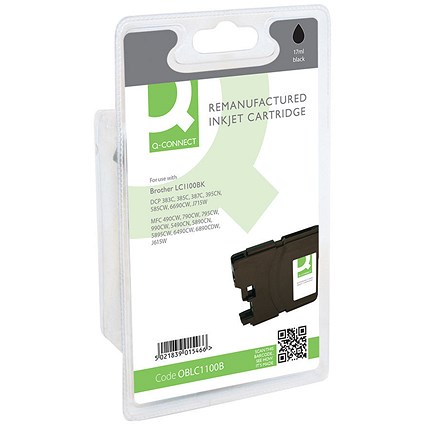 Q-Connect Brother Remanufactured Black Inkjet Cartridge LC1100BK