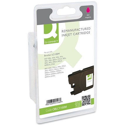 Q-Connect Brother Remanufactured Magenta Inkjet Cartridge LC1100M