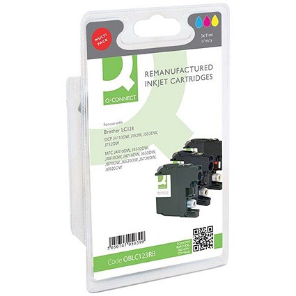 Q-Connect Brother LC123 Compatible Inkjet Cartridge CMY Multipack LC123RBWBP-COMP