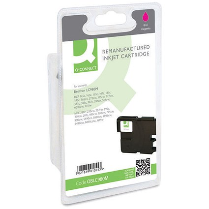 Q-Connect Brother LC980M Remanufactured Ink Cartridge High Yield Magenta LC980M-COMP