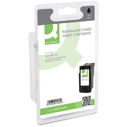 Q-Connect Remanufactured Inkjet Cartridge Black Compatible With Canon PG-510 PG-510BK-COMP