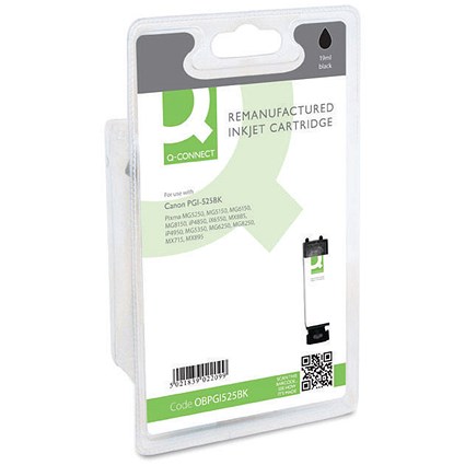 Q-Connect Remanufactured Inkjet Cartridge Black Compatible With Canon PGI-525BK PGI-525BK-COMP Q-Connect Remanufactured Inkjet Cartridge Black Compatible With Canon PGI-525BK PGI-525BK-COMP