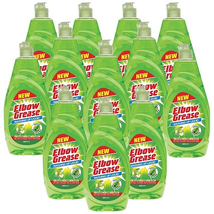 Elbow Grease Washing Up Liquid Apple Fresh 450ml (Pack of 12)