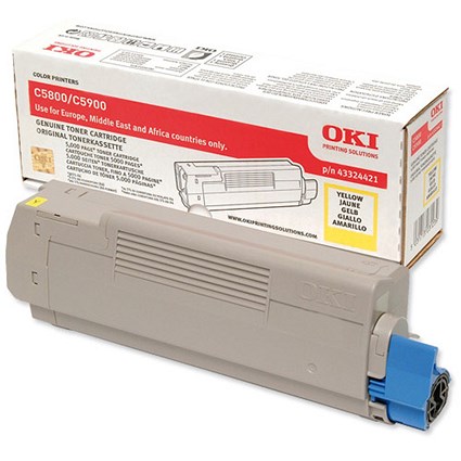 Oki 43324421 Yellow Laser Toner Cartridge