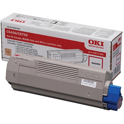 Oki Magenta Toner Cartridge (2 000 Page Capacity) 43872306