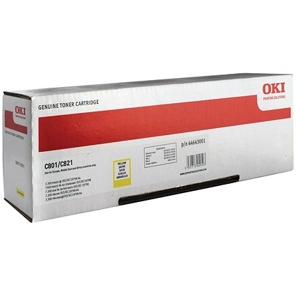 Oki Yellow Toner Cartridge (7,300 Page Capacity) 44643001