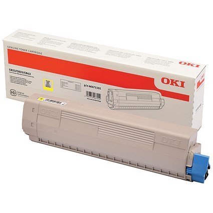 Oki C823 7K Toner Cartridge Yellow 46471101