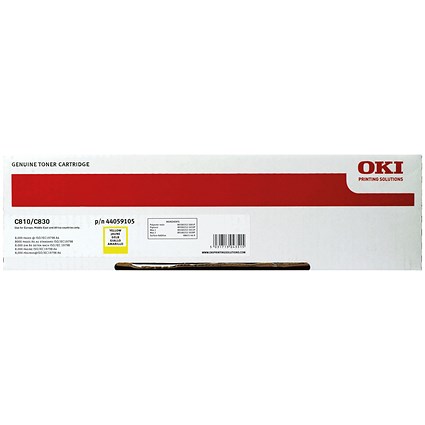 Oki C810 8K Toner Cartridge Yellow 44059105