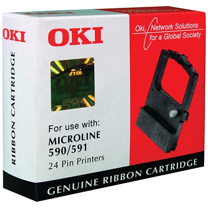 Oki Black Fabric Ribbon For Microline 590/591 09002316
