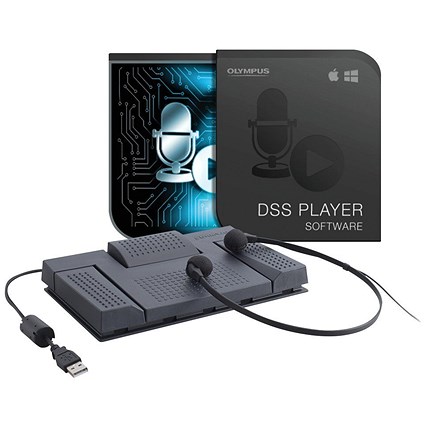 Olympus AS2400 Digital Transcription Kit RS-28 Footswitch E-102 Headset and DSS Software Ref N2275726