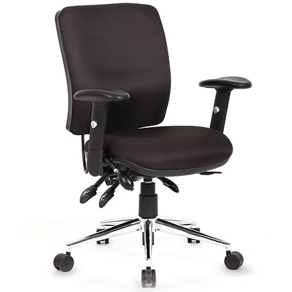 Chiro Medium Back Operator Chair, Height Adjustable Arms, Black