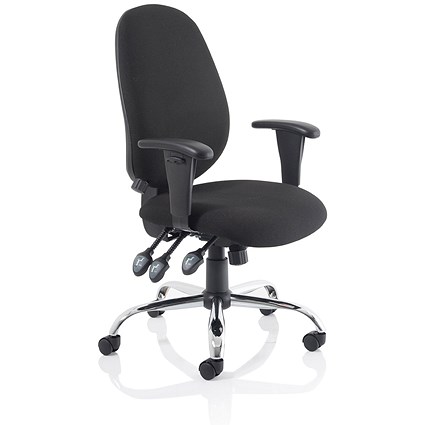 Lisbon Task Operator Chair, Height Adjustable Arms, Black