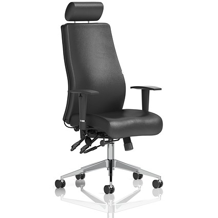 Onyx Ergo Posture Chair, Headrest, Height Adjustable Arms, Black