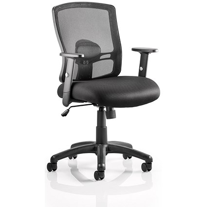 Portland Operator Chair, Height Adjustable Arms, Black