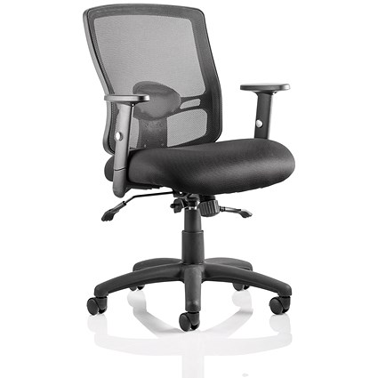 Portland II Operator Chair, Height Adjustable Arms, Black