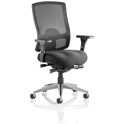 Regent Task Mesh Back Operator Chair, Height Adjustable Arms, Black - Delivered Built