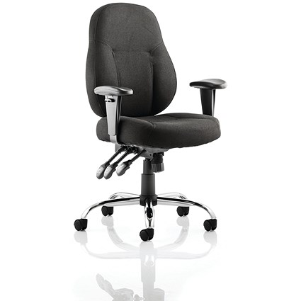 Storm Operator Chair, Height Adjustable Arms, Black
