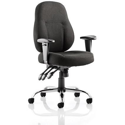 Storm Operator Chair, Height Adjustable Arms, Black - Delivered Built