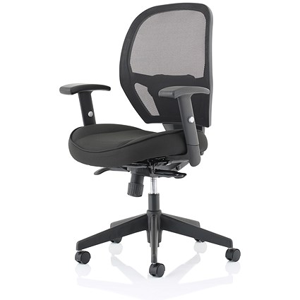 Amaze Mesh Chair, Height Adjustable Arms, Black
