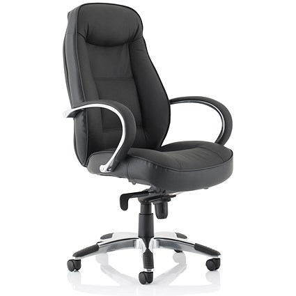 Executive Languedoc Leather Armchair, Black