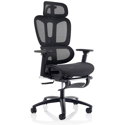 Horizon Executive Mesh Back Chair, Headrest, Height Adjustable Arms, Black