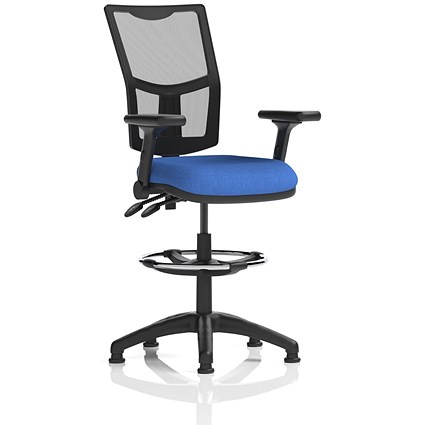 Eclipse Plus II High Rise Mesh Back Operator Chair, Blue, With Height Adjustable And Folding Arms