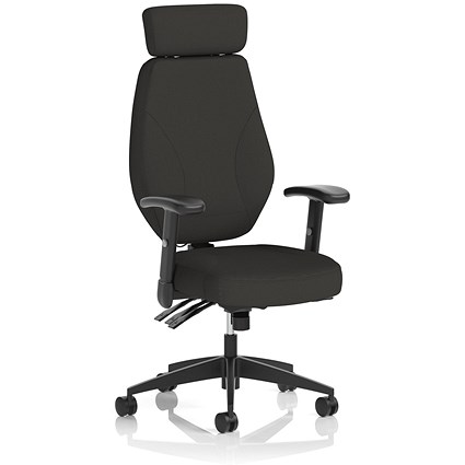 Nexus High Back Executive Chair, Headrest, Height Adjustable Arms, Black