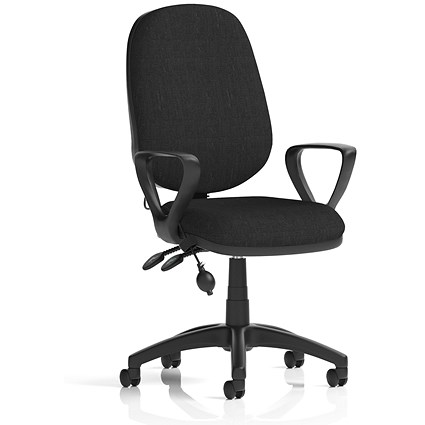 Eclipse Plus II Lever Task Operator Chair With Pump Lumbar, Fixed Height Arms, Arms Black Eclipse Plus II Lever Task Operator Chair With Pump Lumbar, Fixed Height Arms, Arms Black
