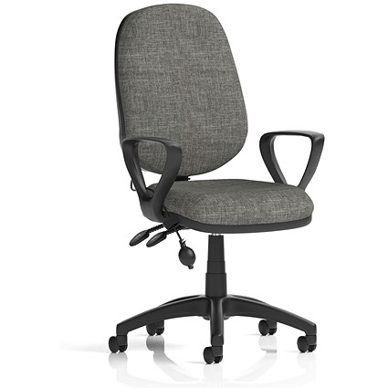 Eclipse Plus II Lever Task Operator Chair With Pump Lumbar, Fixed Height Arms, Arms Charcoal Eclipse Plus II Lever Task Operator Chair With Pump Lumbar, Fixed Height Arms, Arms Charcoal