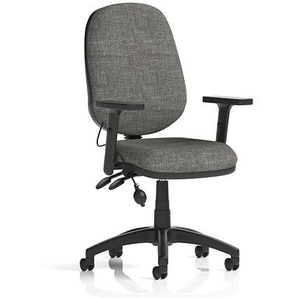 Eclipse Plus II Lever Task Operator Chair With Pump Lumbar, Height Adjustable Arms, Charcoal Eclipse Plus II Lever Task Operator Chair With Pump Lumbar, Height Adjustable Arms, Charcoal