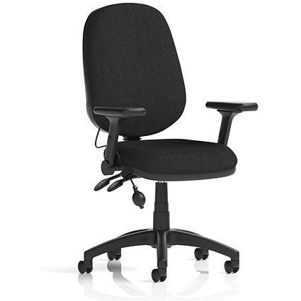 Eclipse Plus II Lever Task Operator Chair With Pump Lumbar, Folding Arms, Black