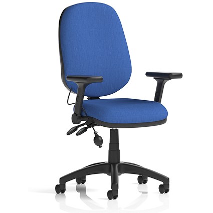 Eclipse Plus II Lever Task Operator Chair With Pump Lumbar, Folding Arms, Blue Eclipse Plus II Lever Task Operator Chair With Pump Lumbar, Folding Arms, Blue