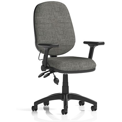 Eclipse Plus II Lever Task Operator Chair With Pump Lumbar, Folding Arms, Charcoal Eclipse Plus II Lever Task Operator Chair With Pump Lumbar, Folding Arms, Charcoal