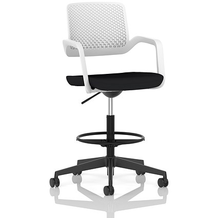 Cosmo Hi Rise Chair White Frame Black Seat
