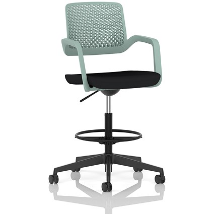 Cosmo Hi Rise Chair Green Frame Black Seat