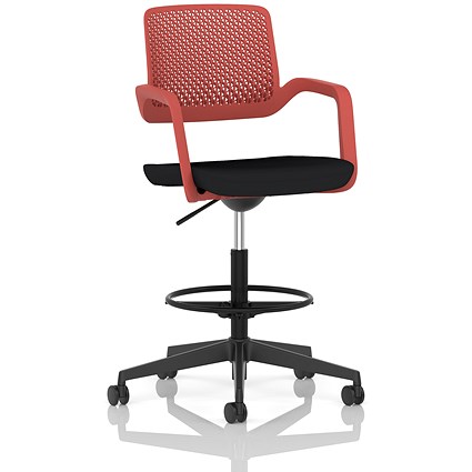 Cosmo Hi Rise Chair Red Frame Black Seat