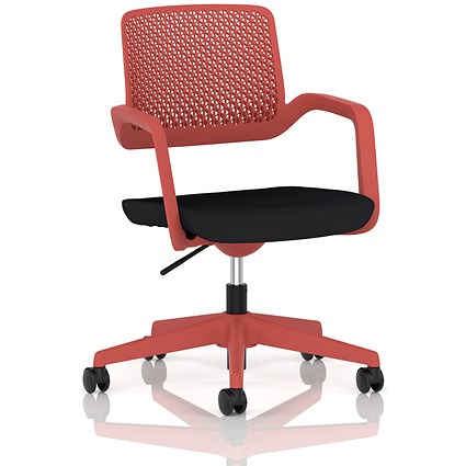Cosmo Task Operator Chair, Red Frame, Black